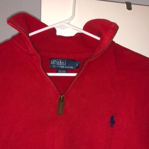 POLO RALPH LAUREN RED SWEATER WITH COLLAR. THICK!